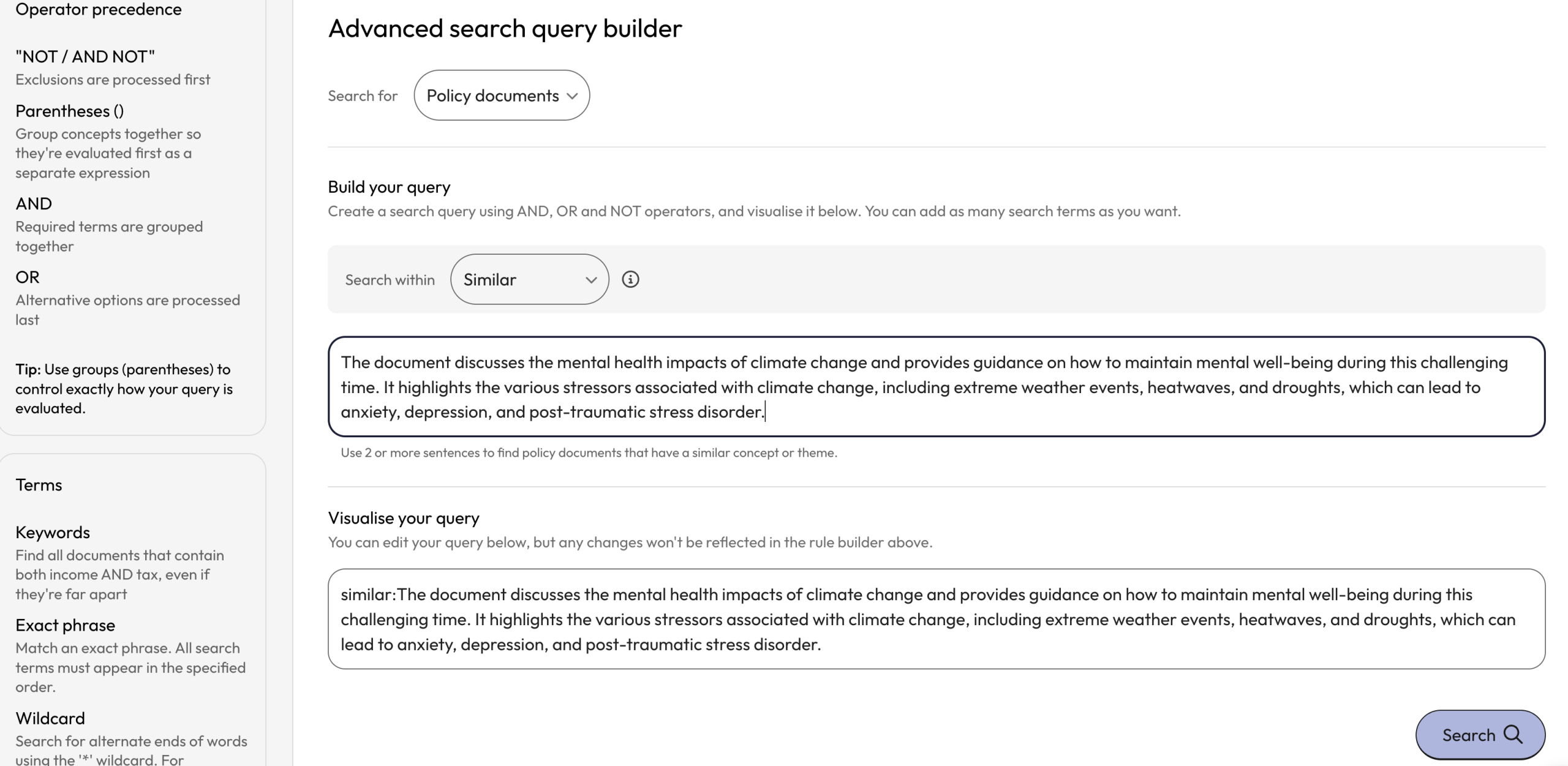 Example Similar search